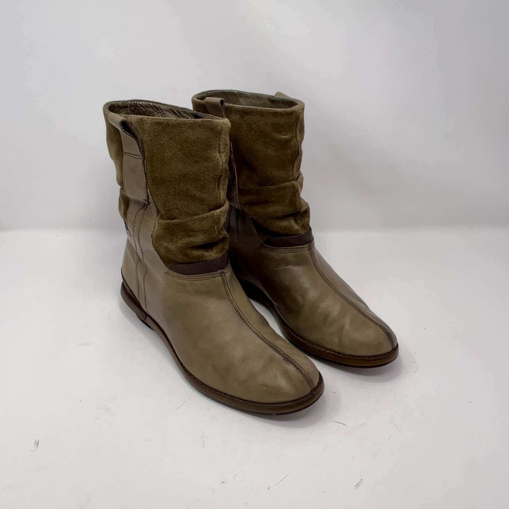 Patagonia Adie Boots Womens 6 Peat Brown Leather Suede Slouchy Mid Calf Pull On